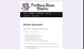 
							         Online Account | Trillium Dance Studios								  
							    