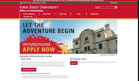 
							         Online Application Account | Iowa State University Admissions								  
							    