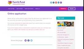 
							         Online application | Family Fund								  
							    