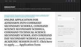 
							         ONLINE APPLICATION FOR ADMISSION INTO COMMAND ...								  
							    