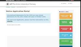 
							         Online Application Portal | UiT								  
							    