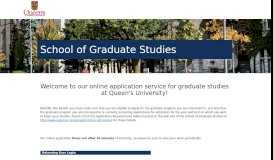 
							         online application - Queen's University - School of Graduate Studies ...								  
							    