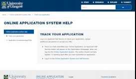 
							         Online application system help - Track your ... - University of Glasgow								  
							    