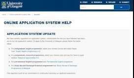 
							         Online application system help - Upgrade - University of Glasgow								  
							    