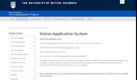 
							         Online Application System | MD Undergrad Education, UBC Faculty of ...								  
							    
