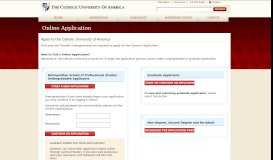 
							         Online Application - The Catholic University of America								  
							    