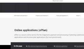
							         Online applications (ePlan) - Department of Planning, Lands and ...								  
							    