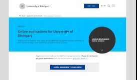 
							         Online applications for University of Stuttgart | University of Stuttgart								  
							    