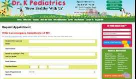
							         Online Appointment Request Form | Dr. K Pediatrics, Brandon FL								  
							    