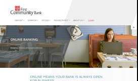 
							         Online Banking › First Community Bank								  
							    