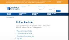 
							         Online Banking - Landmark Credit Union								  
							    