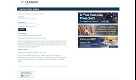 
							         Online Banking Sign On - Cadence Bank								  
							    