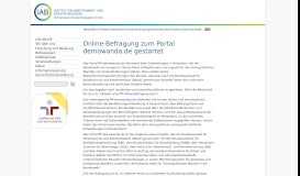 
							         Online-Befragung zum Portal demowanda.de gestartet - IAB								  
							    