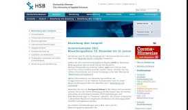 
							         Online-Bewerbung - Hochschule Bremen								  
							    