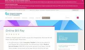 
							         Online Bill Pay | Children's Hospital of Philadelphia								  
							    