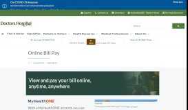
							         Online Bill Pay | Doctors Hospital of Sarasota								  
							    
