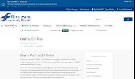 
							         Online Bill Pay | Riverside Community Hospital								  
							    