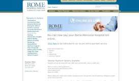 
							         Online Bill Pay - Rome Memorial Hospital								  
							    