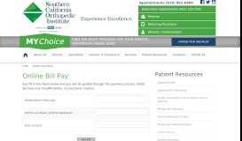 
							         Online Bill Pay | Southern California Orthopedic Institute								  
							    