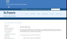 
							         Online Bill Pay | St. Francis Hospital								  
							    