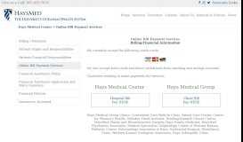 
							         Online Bill Payment Services – Hays Medical Center								  
							    