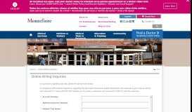 
							         Online Billing Inquiries - Montefiore Medical Center								  
							    