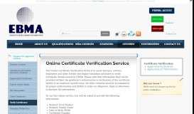 
							         Online Certificate Verification - EBMA								  
							    