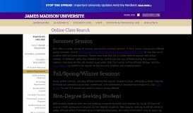 
							         Online Class Search - James Madison University								  
							    