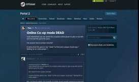
							         Online Co-op mode DEAD :: Portal 2 General Discussions								  
							    