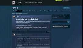 
							         Online Co-op mode DEAD :: Portal 2 General ... - Steam Community								  
							    
