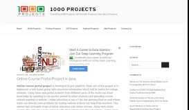 
							         Online Course Portal Project in Java - 1000 Projects								  
							    
