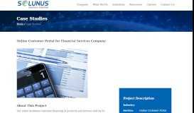 
							         Online Customer Portal for Financial Services Company - Solunus								  
							    