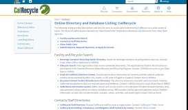 
							         Online Directory and Database Listing: CalRecycle								  
							    