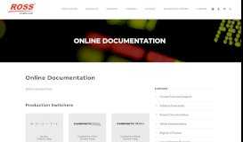 
							         Online Documentation | Support | Ross Video								  
							    