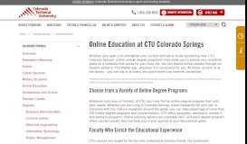 
							         Online Education at CTU Colorado Springs								  
							    
