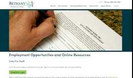 
							         Online Employee Resources | Staff | Bethany Home | Waupaca | WI								  
							    