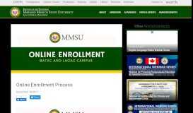 
							         Online Enrollment Process - Mariano Marcos State University								  
							    