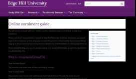 
							         Online enrolment guide - Edge Hill University								  
							    