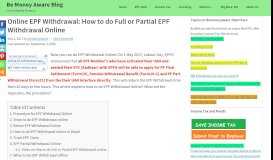 
							         Online EPF Withdrawal: How to do Full or Partial EPF Withdrawal Online								  
							    