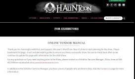 
							         Online Exhibitor Manual | HauntCon								  
							    