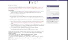
							         (Online Financial Aid) Student Log In - Taylor University								  
							    