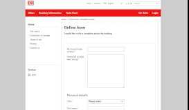
							         Online Form - complaint booking - Deutsche Bahn								  
							    