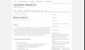 
							         Online Job Portal | ACADEMIC PROJECTS								  
							    
