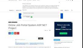 
							         Online Job Portal System ASP.NET Project | Code with C								  
							    