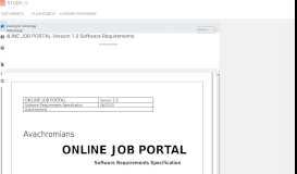 
							         ONLINE JOB PORTAL Version 1.0 Software Requirements - studylib.net								  
							    