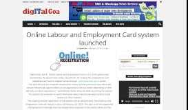 
							         Online Labour and Employment Card system launched | Digital Goa								  
							    