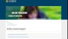 
							         Online Learner Support | Online Programs ... - La Sierra University								  
							    