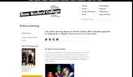 
							         Online Learning | Rose Bruford College								  
							    