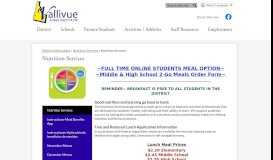 
							         Online Lunch Payments – Nutrition Services – Vallivue School District								  
							    