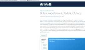 
							         Online marketplaces - Statistics & Facts | Statista								  
							    